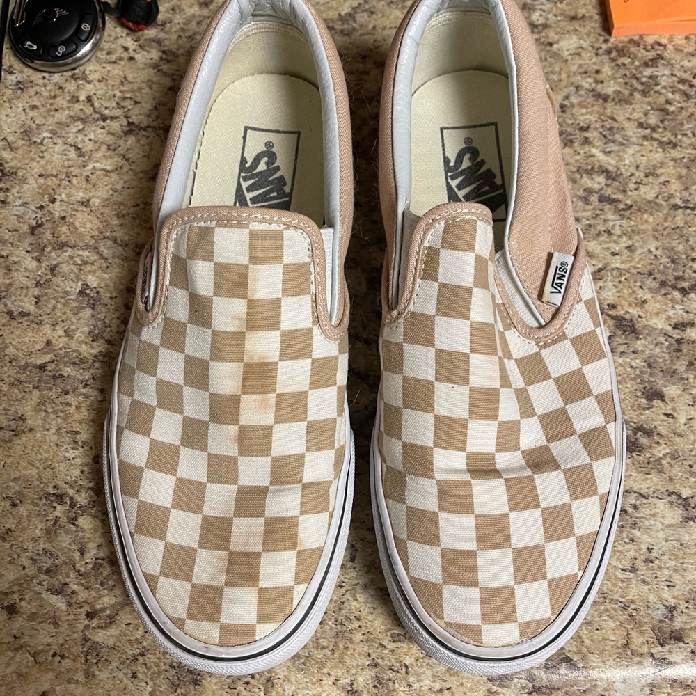 Vans 7.5 Nude/tan checkerboard